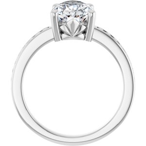 Continuum Sterling Silver 12x7.5 mm Pear Ring Mounting – image 3