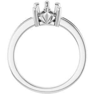 18K White Gold 12x7.5 mm Pear Ring Mounting – image 4