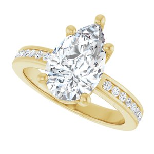 10K Yellow Gold 12x7.5 mm Pear Ring Mounting – image 8