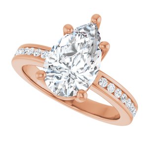 14K Rose Gold 12x7.5 mm Pear Ring Mounting – image 8