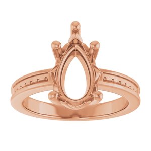 10K Rose Gold 12x7.5 mm Pear Ring Mounting – image 6