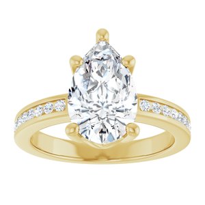 10K Yellow Gold 12x7.5 mm Pear Ring Mounting – image 5