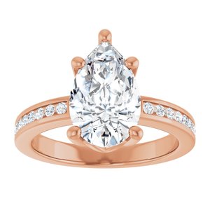 10K Rose Gold 12x7.5 mm Pear Ring Mounting – image 5