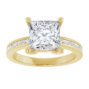 10K Yellow Gold 7.5x7.5 mm Square Ring Mounting – image 5