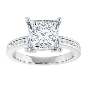 14K X1 White Gold 7.5x7.5 mm Square Ring Mounting – image 5