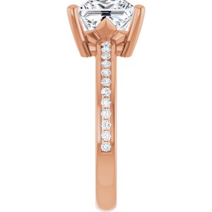 14K Rose Gold 7.5x7.5 mm Square Ring Mounting – image 7