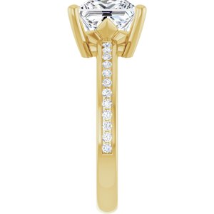 18K Yellow Gold 7.5x7.5 mm Square Ring Mounting – image 7