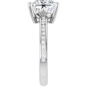 14K White Gold 7.5x7.5 mm Square Ring Mounting – image 7