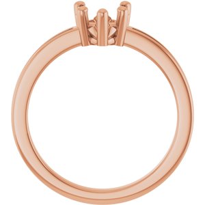 10K Rose Gold 6x6 mm Heart Ring Mounting – image 4