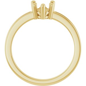 10K Yellow Gold 6x6 mm Heart Ring Mounting – image 4