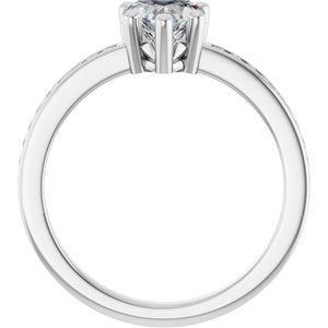 10K White Gold 6x6 mm Heart Ring Mounting – image 3
