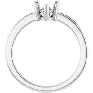Platinum 6x6 mm Heart Ring Mounting – image 4