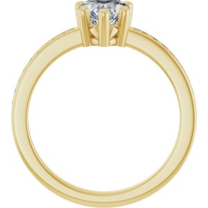 14K Yellow Gold 6x6 mm Heart Ring Mounting – image 3