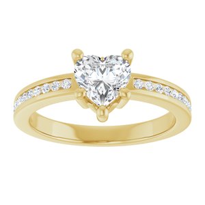 10K Yellow Gold 6x6 mm Heart Ring Mounting – image 5