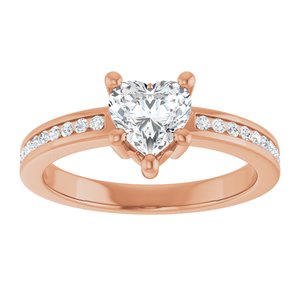 10K Rose Gold 6x6 mm Heart Ring Mounting – image 5