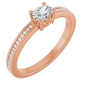 10K Rose Gold 5x3.5 mm Oval Ring Mounting
