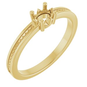 14K Yellow Gold 5x3.5 mm Oval Ring Mounting – image 2