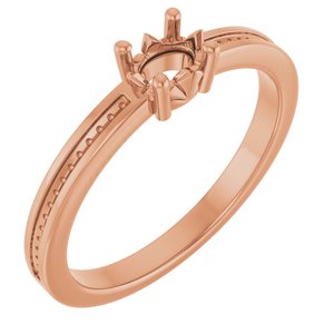 14K Rose Gold 5x3.5 mm Oval Ring Mounting – image 2