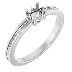Sterling Silver 5x3.5 mm Oval Ring Mounting – image 2