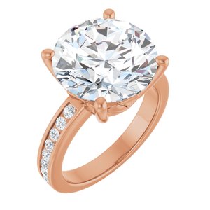 14K Rose Gold 13 mm Round Ring Mounting