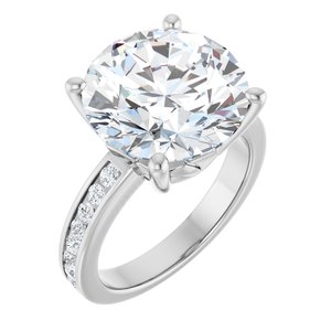 Sterling Silver 13 mm Round Ring Mounting