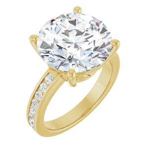 10K Yellow Gold 13 mm Round Ring Mounting