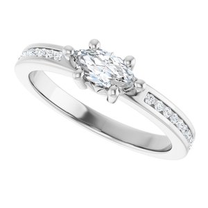 14K X1 White Gold 7x3.5 mm Marquise Ring Mounting – image 8