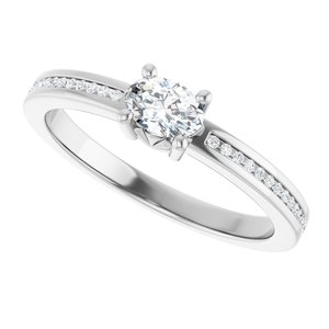 10K White Gold 5x3.5 mm Oval Ring Mounting – image 8