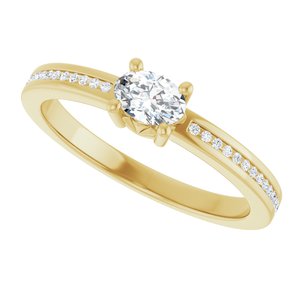 10K Yellow Gold 5x3.5 mm Oval Ring Mounting – image 8