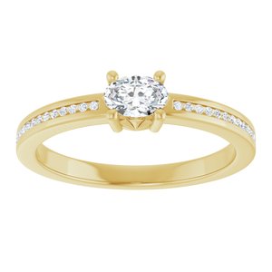 18K Yellow Gold 5x3.5 mm Oval Ring Mounting – image 5
