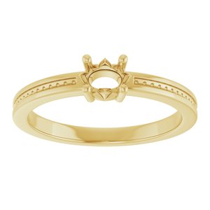18K Yellow Gold 5x3.5 mm Oval Ring Mounting – image 6
