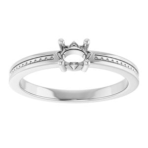 18K White Gold 5x3.5 mm Oval Ring Mounting – image 6