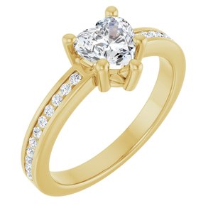 18K Yellow Gold 6x6 mm Heart Ring Mounting