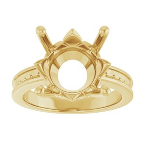 10K Yellow Gold 13 mm Round Ring Mounting – image 6