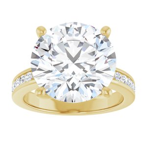 18K Yellow Gold 13 mm Round Ring Mounting – image 5
