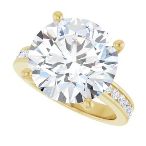 18K Yellow Gold 13 mm Round Ring Mounting – image 8