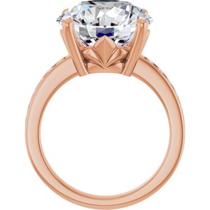 10K Rose Gold 13 mm Round Ring Mounting – image 3
