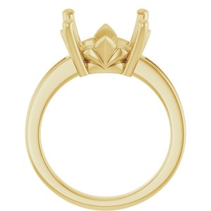 10K Yellow Gold 13 mm Round Ring Mounting – image 4