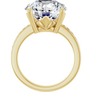 18K Yellow Gold 13 mm Round Ring Mounting – image 3