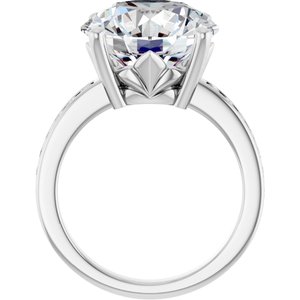 14K White Gold 13 mm Round Ring Mounting – image 3