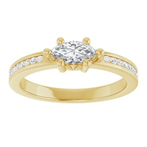 18K Yellow Gold 7x3.5 mm Marquise Ring Mounting – image 5