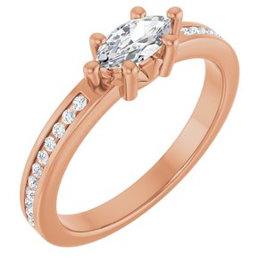 10K Rose Gold 7x3.5 mm Marquise Ring Mounting