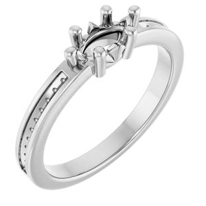 14K X1 White Gold 7x3.5 mm Marquise Ring Mounting – image 2
