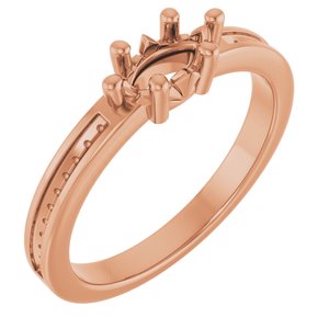 10K Rose Gold 7x3.5 mm Marquise Ring Mounting – image 2