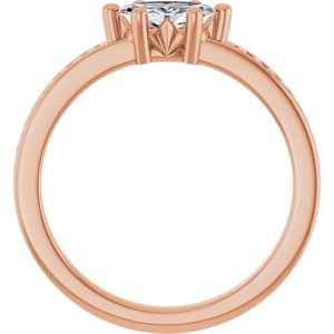 18K Rose Gold 7x3.5 mm Marquise Ring Mounting – image 3