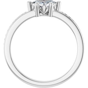 14K White Gold 7x3.5 mm Marquise Ring Mounting – image 3