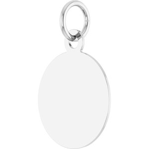10K White Gold Engravable Disc Pendant – image 2
