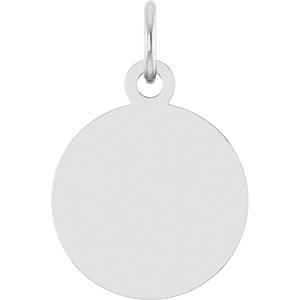 14K White Gold Engravable Disc Pendant