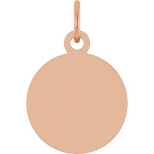 14K Rose Gold Engravable Disc Pendant