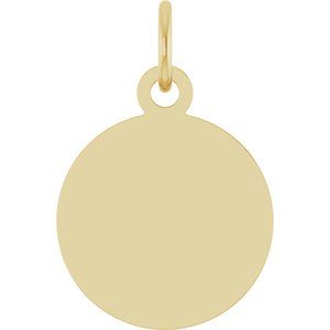 14K Yellow Gold Engravable Disc Pendant